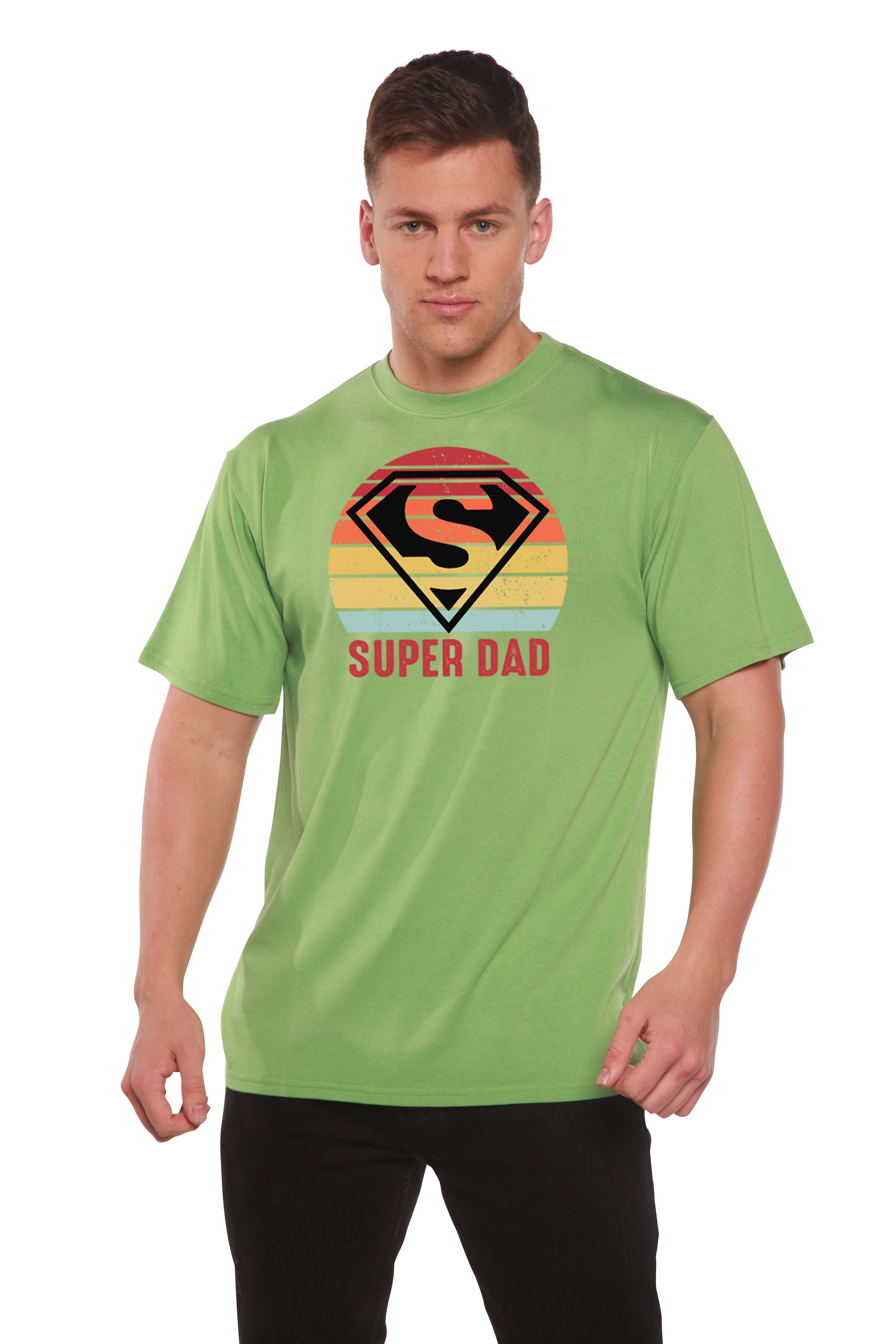Camiseta gráfica de manga corta para hombre "Super Papá" de bambú viscosa/algodón orgánico