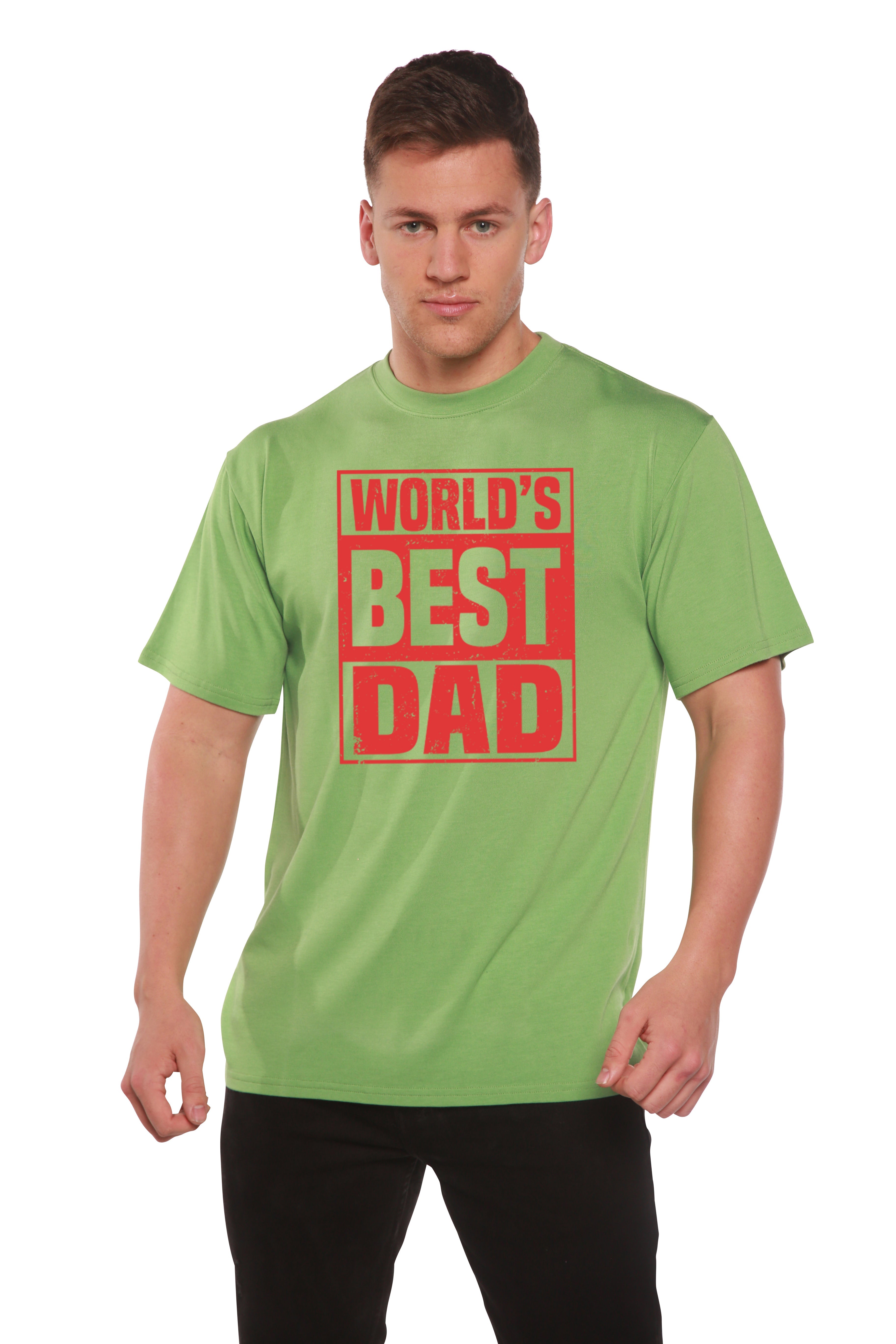 Camiseta Gráfica de Manga Corta para Hombre de Viscosa de Bambú y Algodón Orgánico "El Mejor Papá del Mundo"