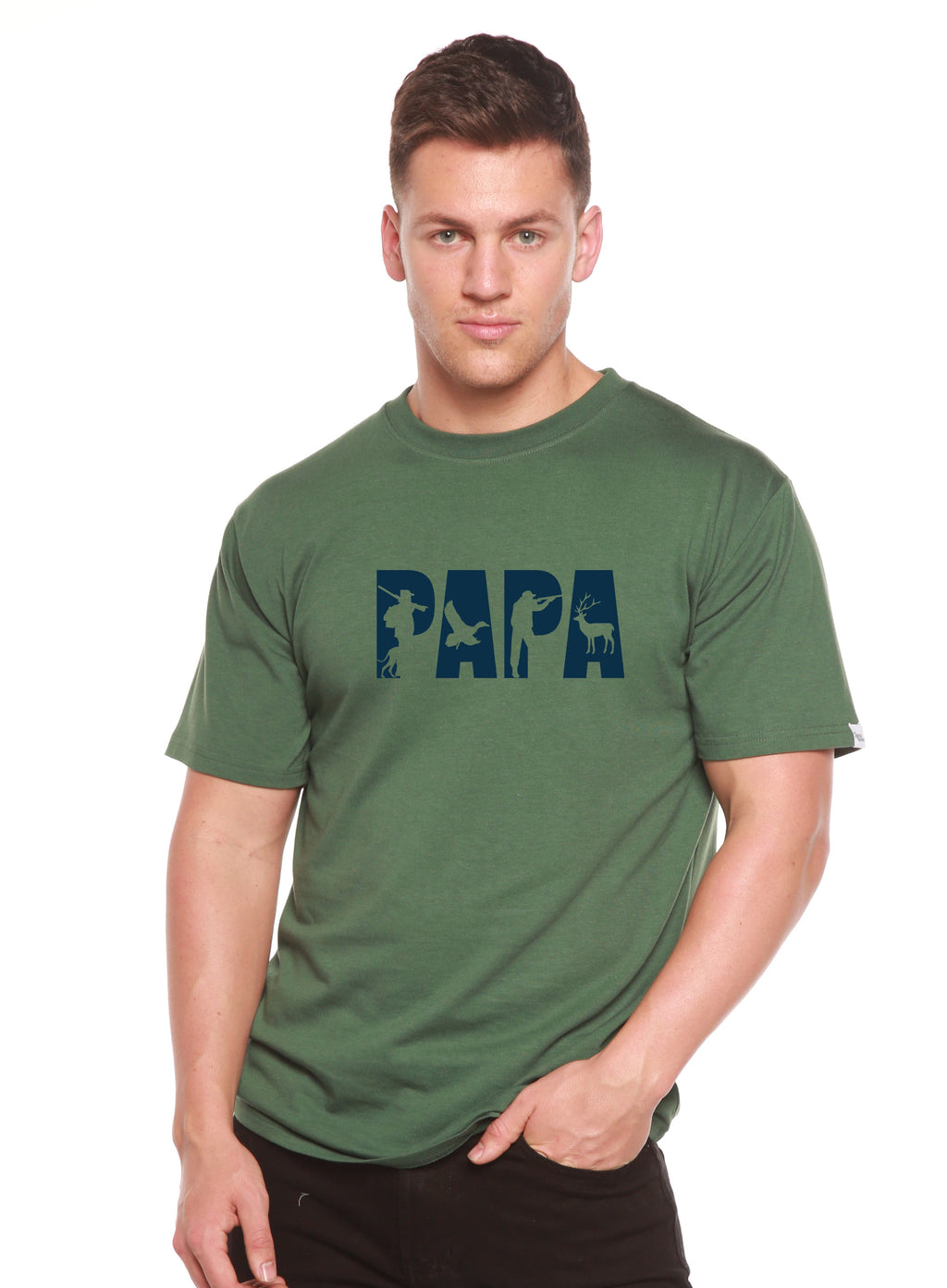 Camiseta gráfica de manga corta de bambú/algodón orgánico PAPA para hombre