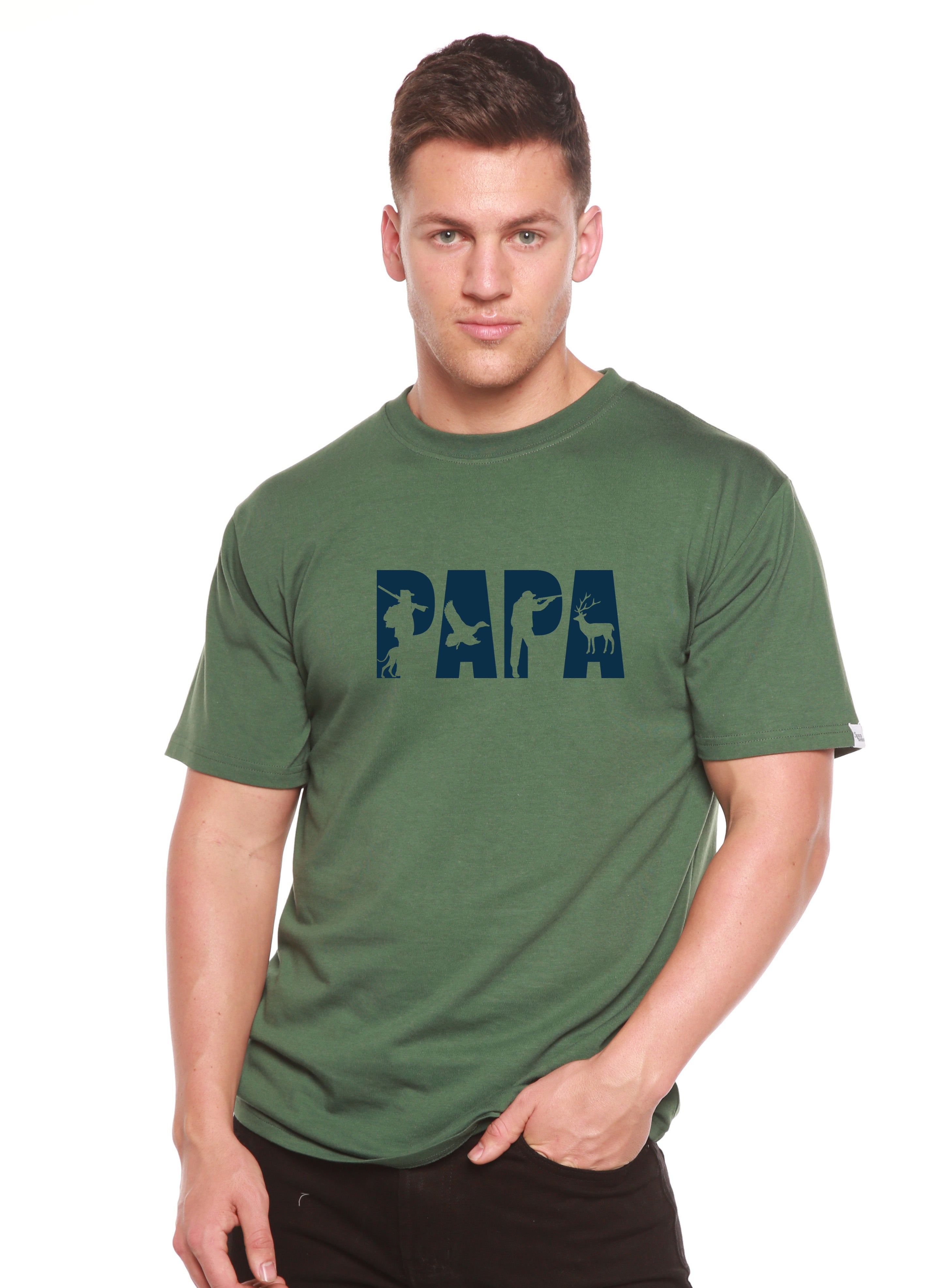 Camiseta gráfica de manga corta de bambú/algodón orgánico PAPA para hombre