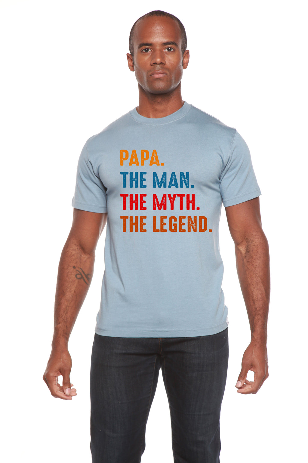 Papa, el Hombre, el Mito, la Leyenda Camiseta gráfica de manga corta de viscosa de bambú/algodón orgánico para hombre