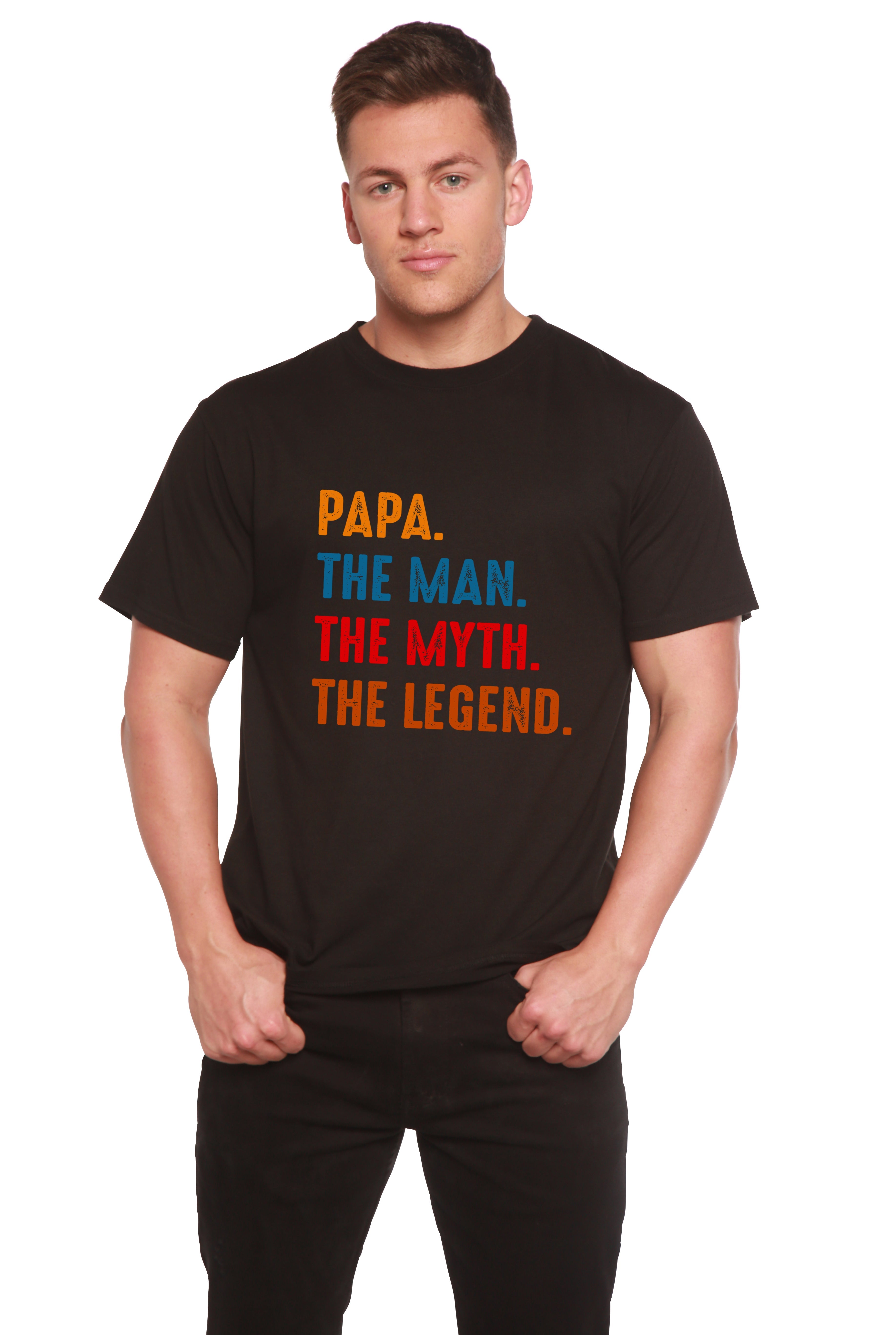 Papa, el Hombre, el Mito, la Leyenda Camiseta gráfica de manga corta de viscosa de bambú/algodón orgánico para hombre