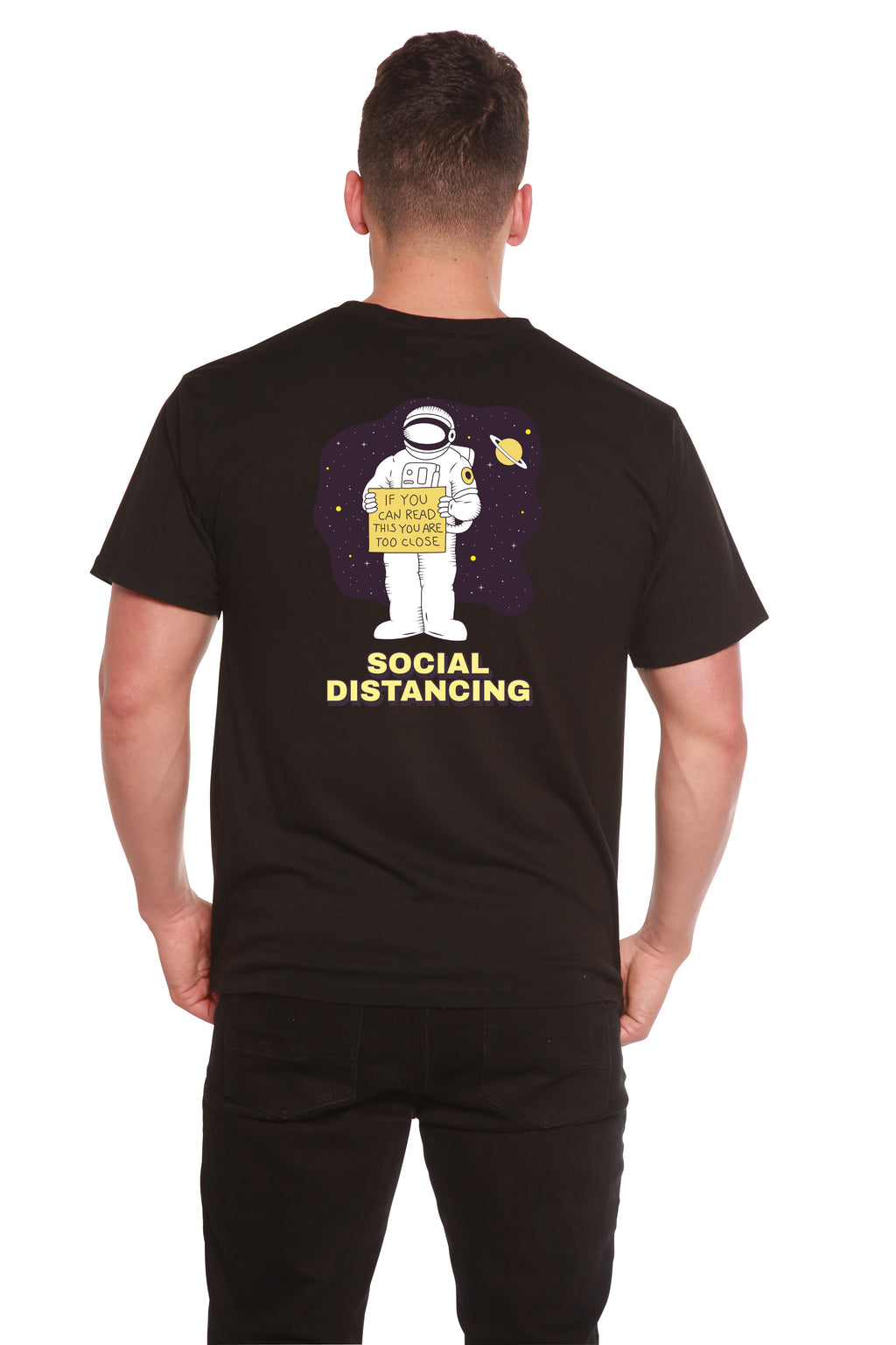Camiseta Estampada de Manga Corta de Bambú para Hombre con Distanciamiento Social
