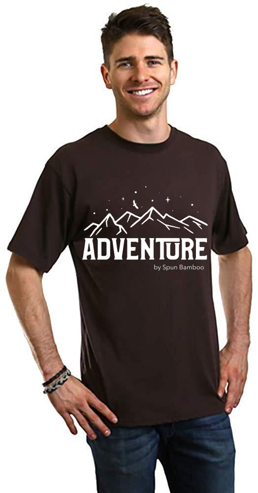 Camiseta de Manga Corta Estampada de Viscosa de Bambú/Algodón Orgánico "Adventure" para Hombre