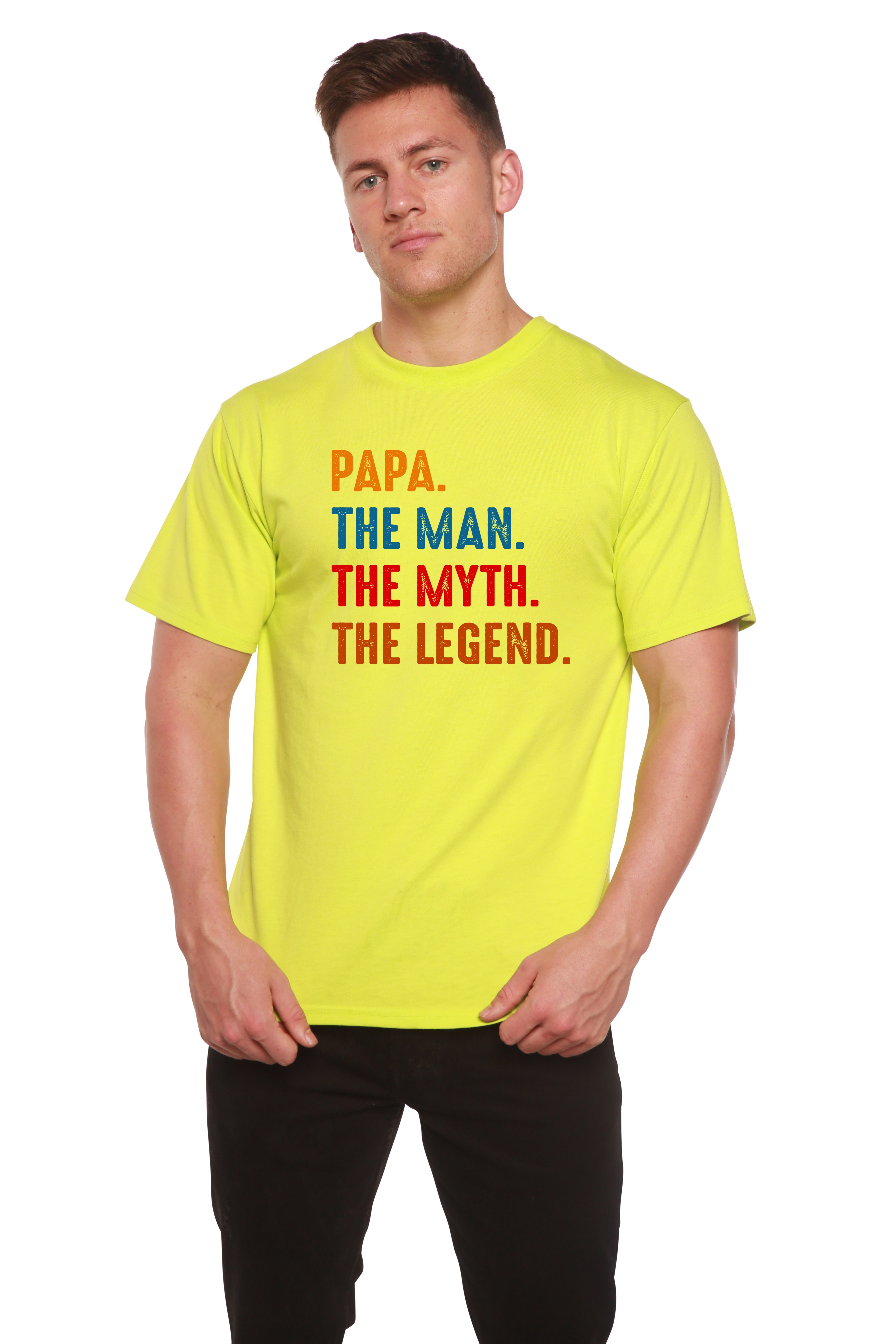 Papa, el Hombre, el Mito, la Leyenda Camiseta gráfica de manga corta de viscosa de bambú/algodón orgánico para hombre