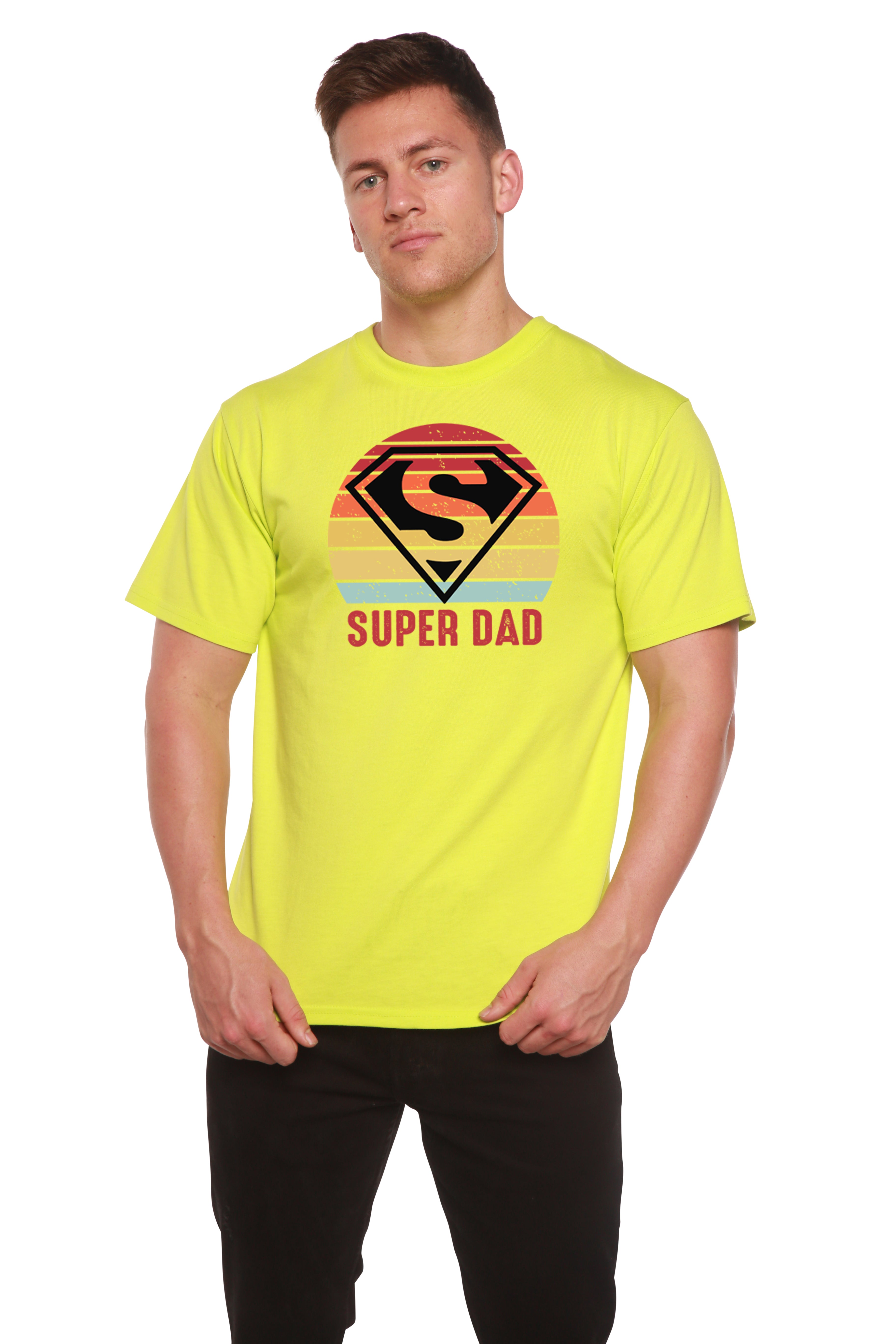 Camiseta gráfica de manga corta para hombre "Super Papá" de bambú viscosa/algodón orgánico