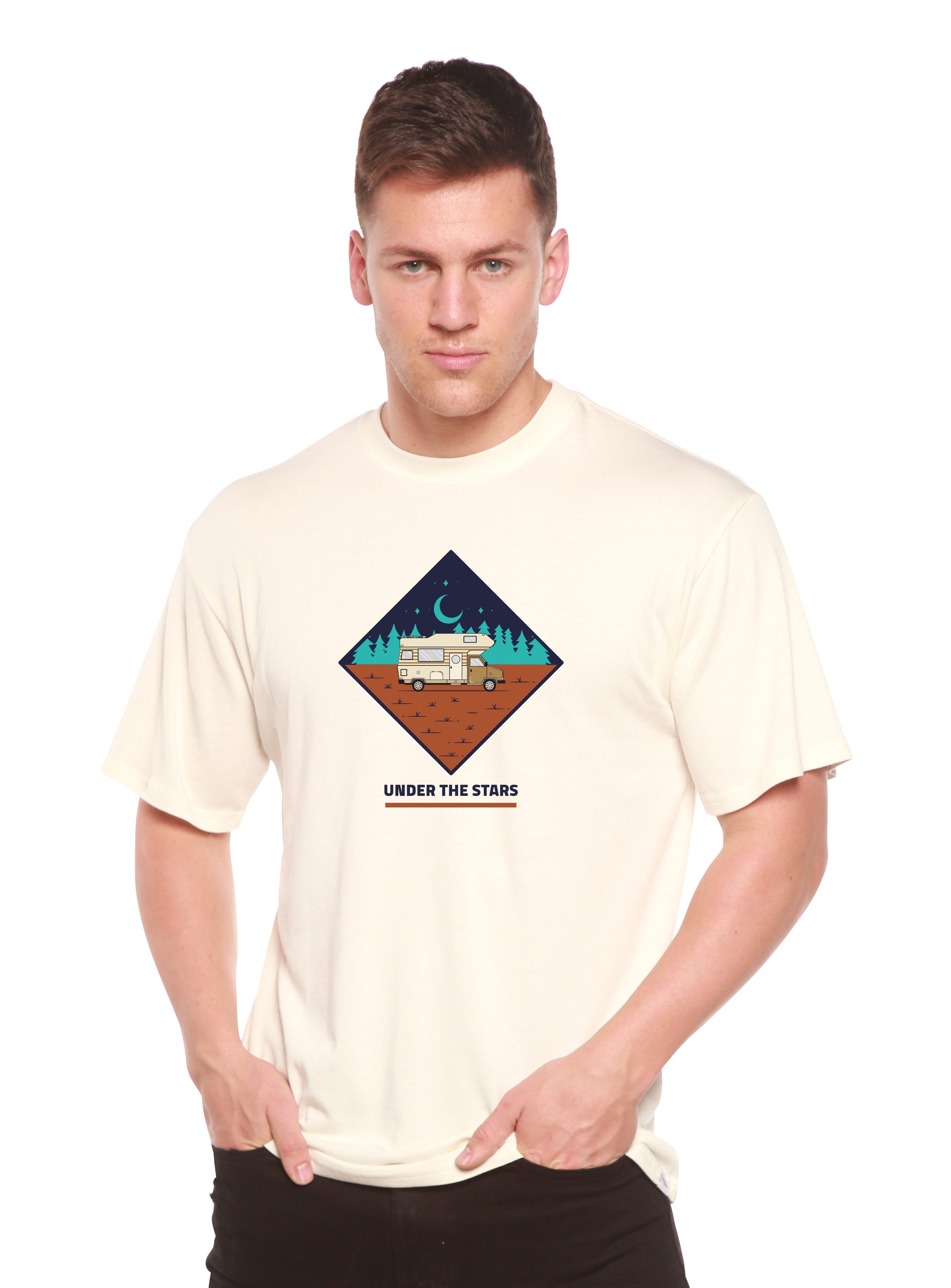 Camiseta estampada de manga corta de bambú para hombre Under The Stars