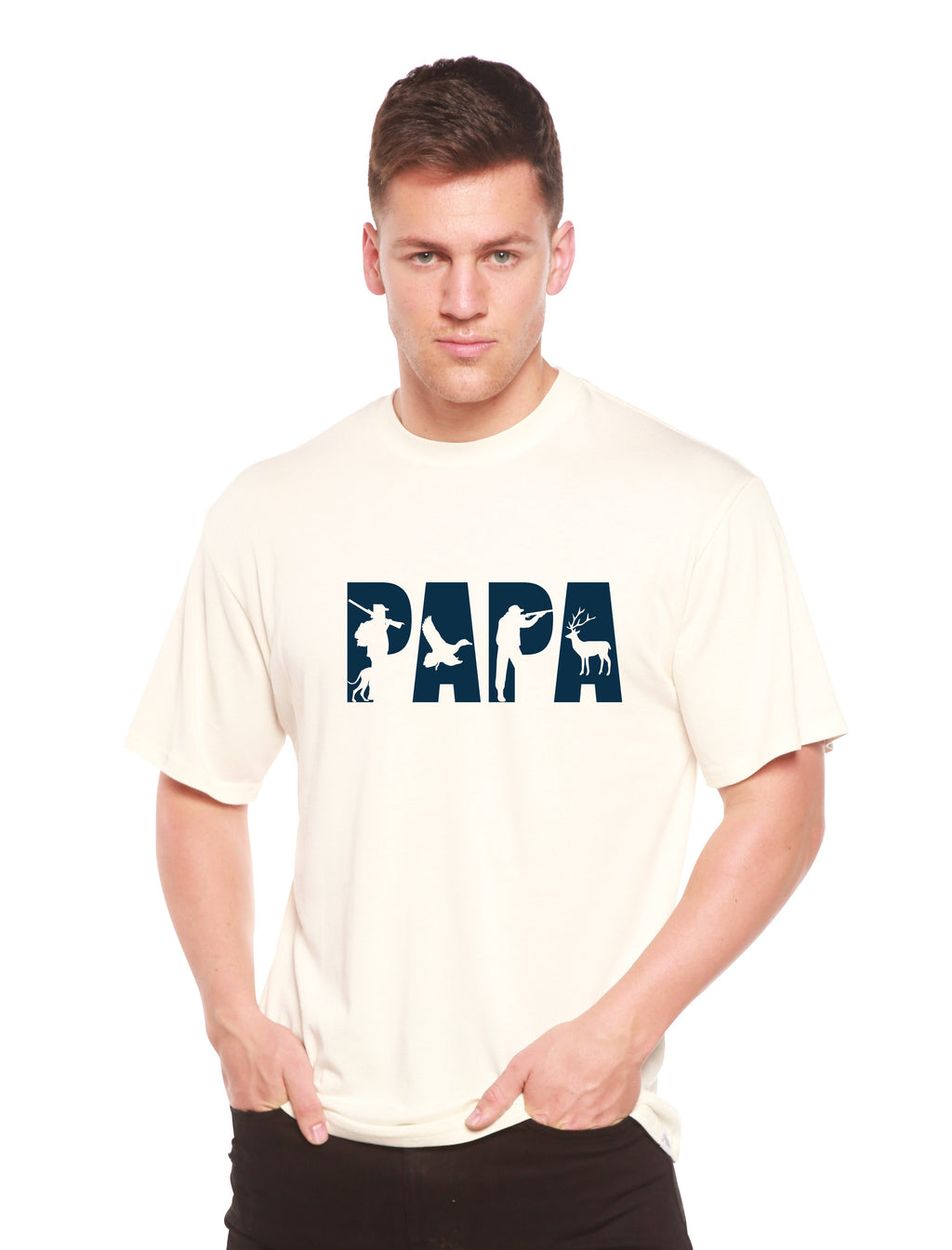 Camiseta gráfica de manga corta de bambú/algodón orgánico PAPA para hombre