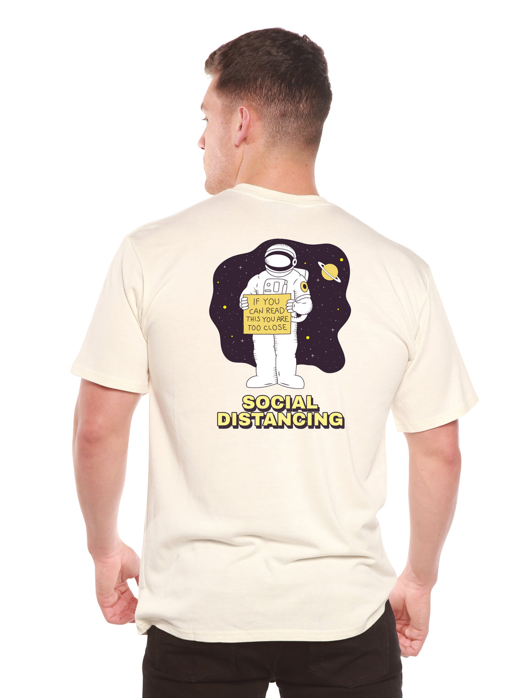 Camiseta Estampada de Manga Corta de Bambú para Hombre con Distanciamiento Social