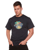 Camiseta de bambú de manga corta estampada para hombre "I Want to Believe"