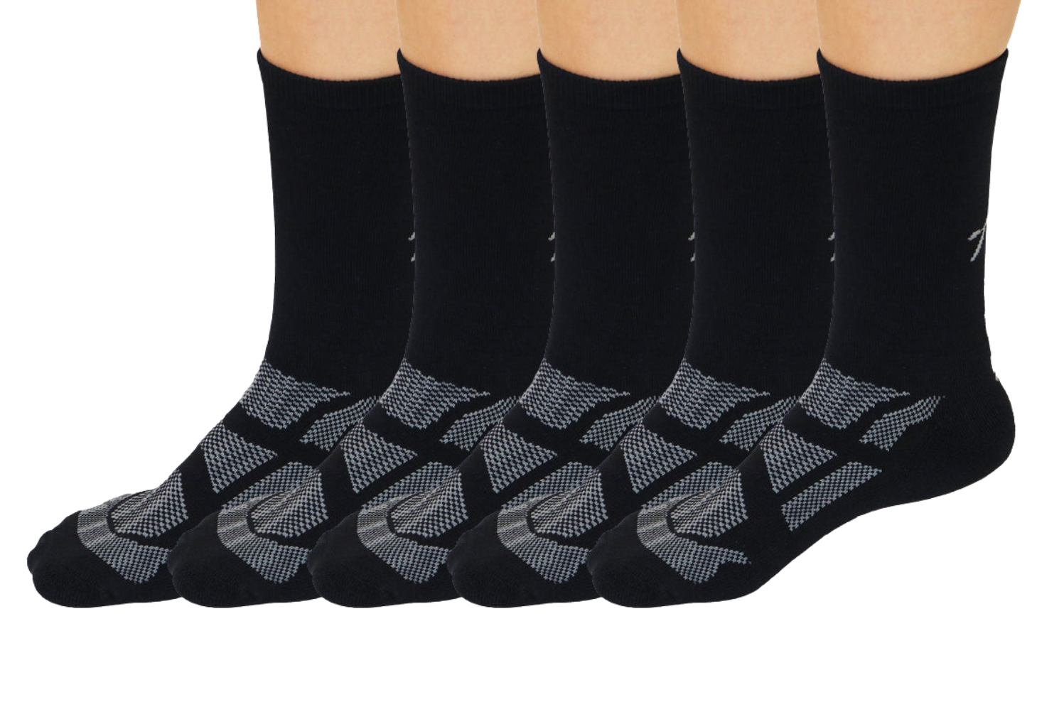 Calcetines de tripulación de viscosa de bambú "Be Like Bamboo", unisex, color negro - paquete de 5