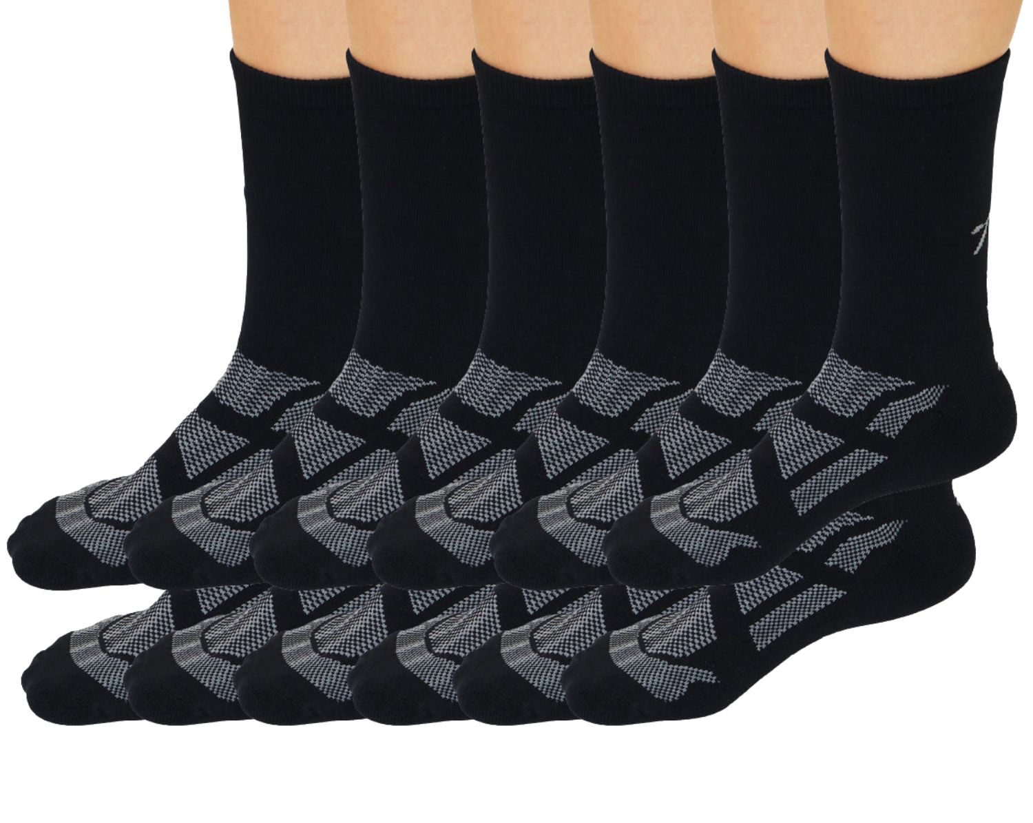 Calcetines de tripulación de viscosa de bambú Be Like unisex color negro - Paquete de 12