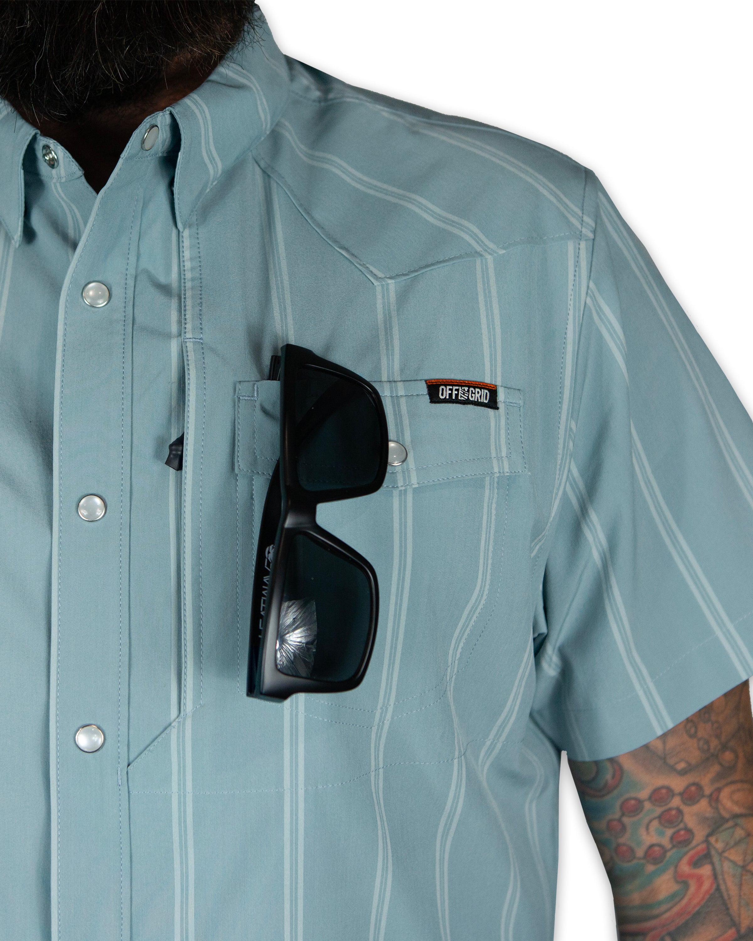 Camisa Daryll SS - Azul Medio