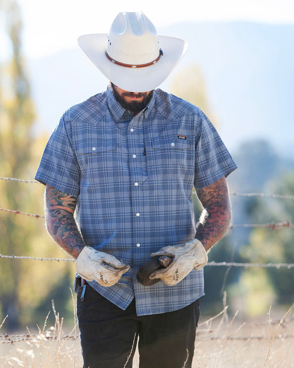 Camisa Deke SS - Azul royal polvoriento
