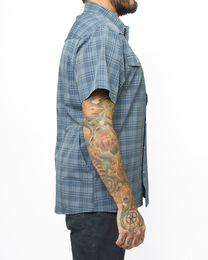Camisa Deke SS - Azul royal polvoriento