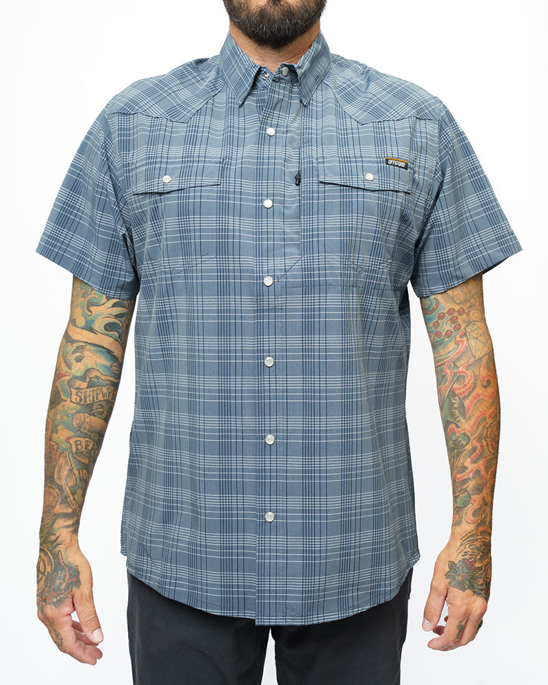 Camisa Deke SS - Azul royal polvoriento