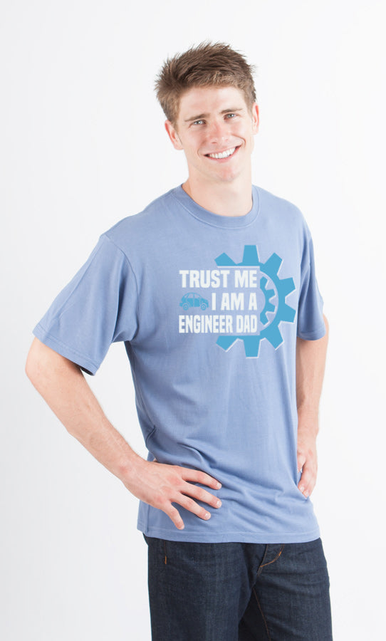Confía en Mí, Soy un Papá Ingeniero. Camiseta Gráfica de Manga Corta de Viscosa de Bambú/Algodón Orgánico para Hombre