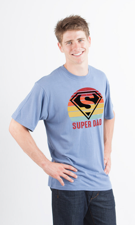 Camiseta gráfica de manga corta para hombre "Super Papá" de bambú viscosa/algodón orgánico