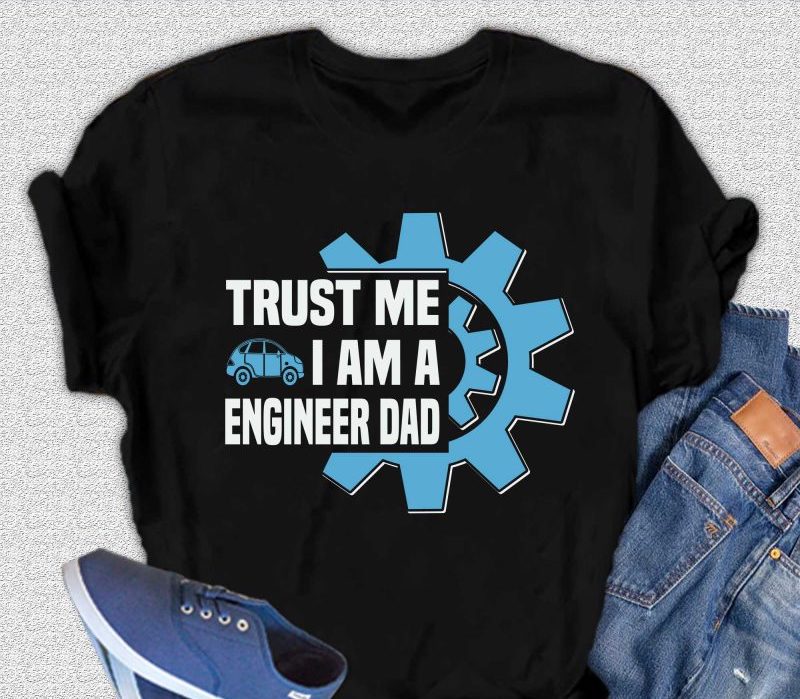 Confía en Mí, Soy un Papá Ingeniero. Camiseta Gráfica de Manga Corta de Viscosa de Bambú/Algodón Orgánico para Hombre