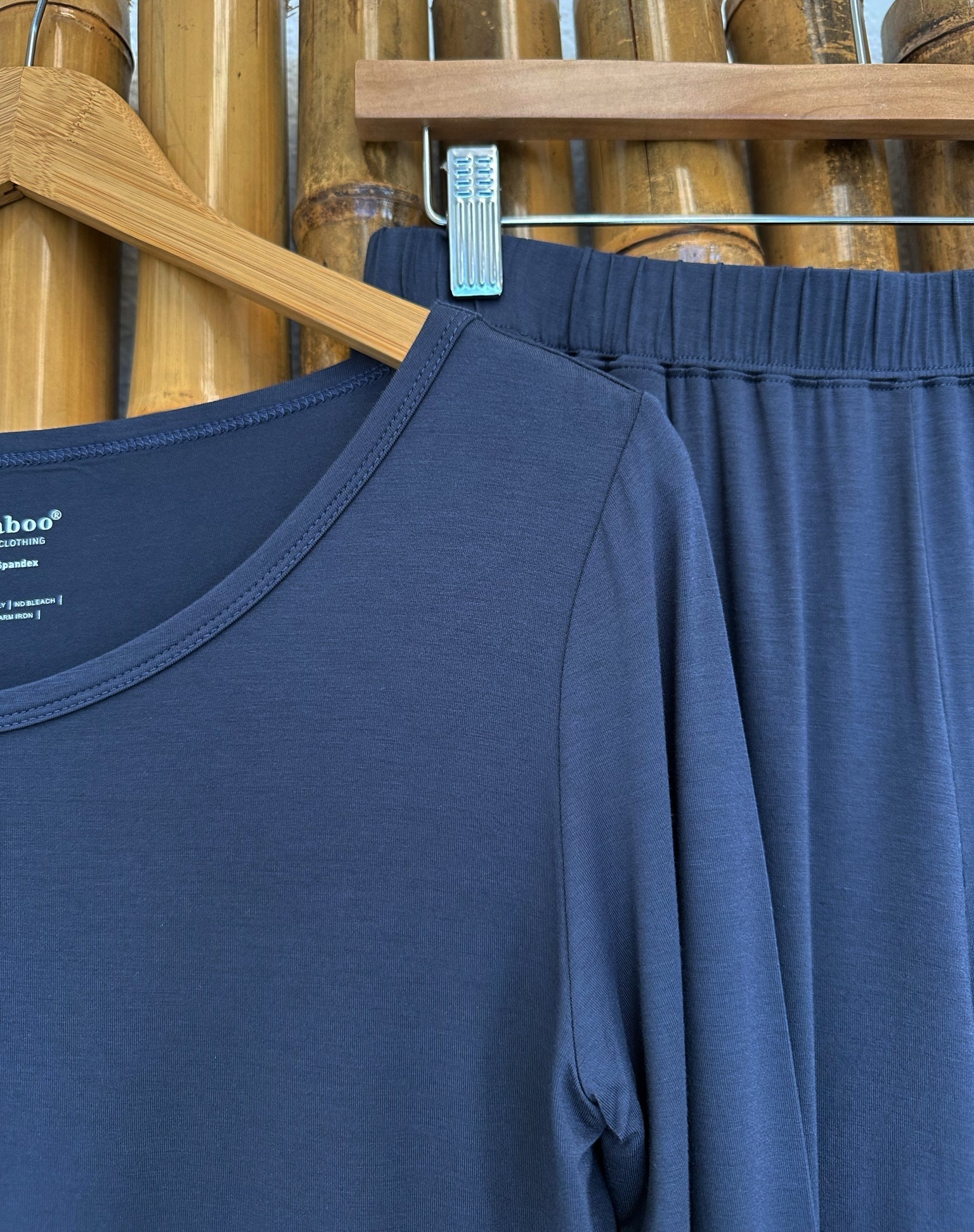Conjunto de pijama de bambú para mujer - Camiseta de manga larga y pantalón jogger