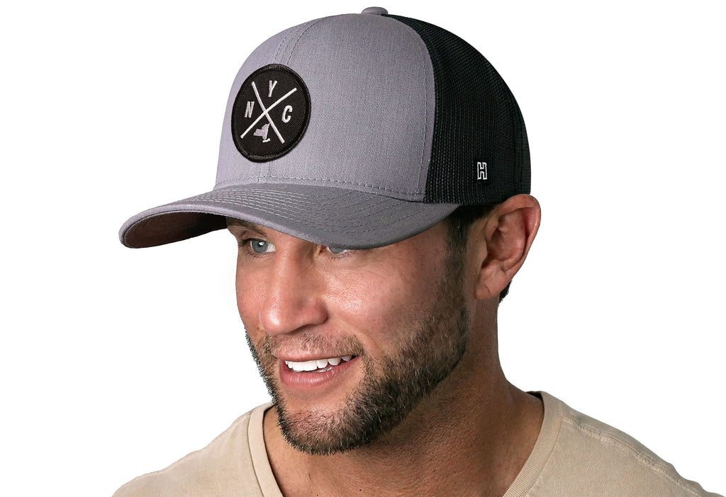 New York City Trucker Hat  |  Gray-Black NYC X Snapback