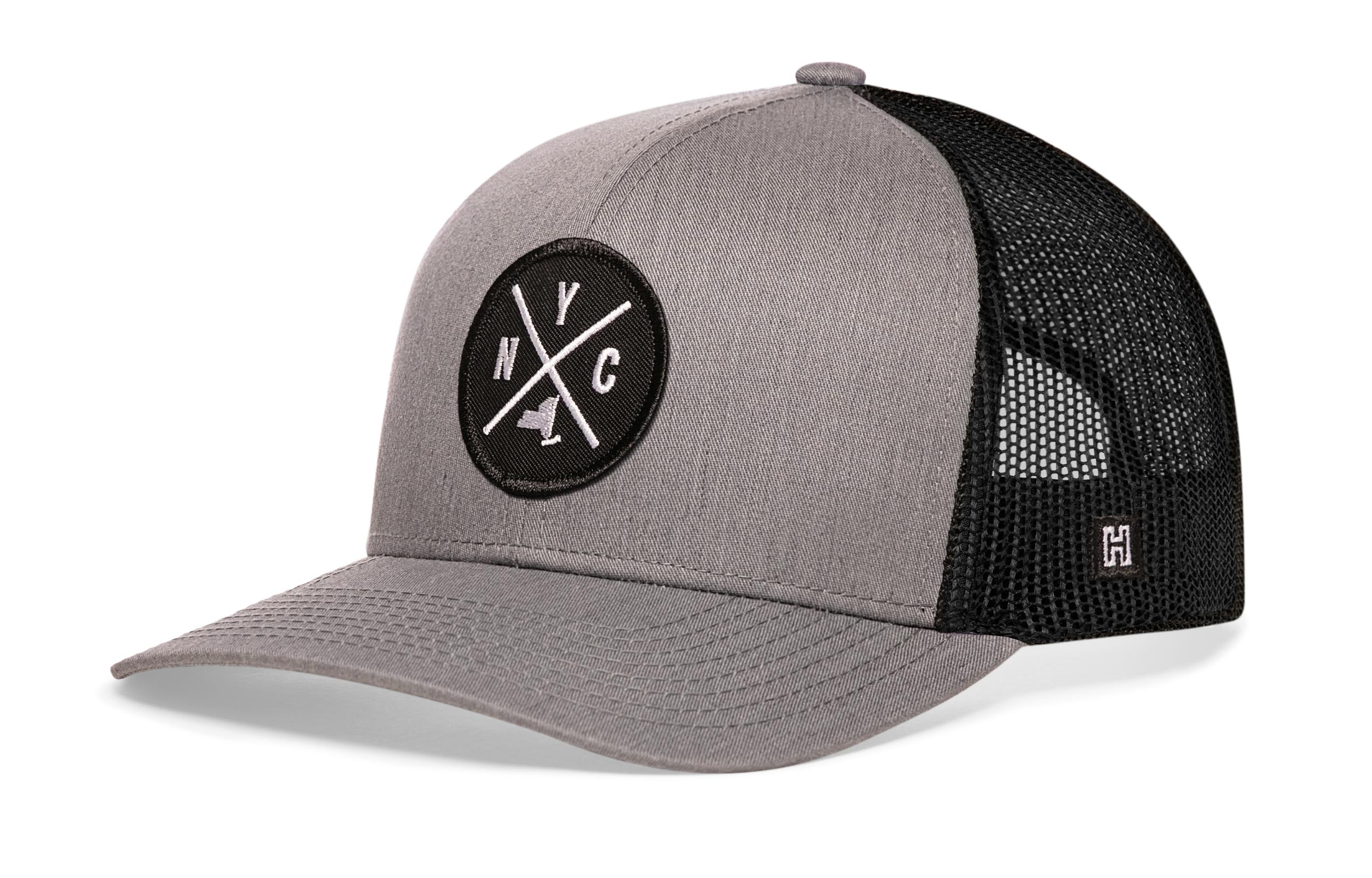 New York City Trucker Hat  |  Gray-Black NYC X Snapback