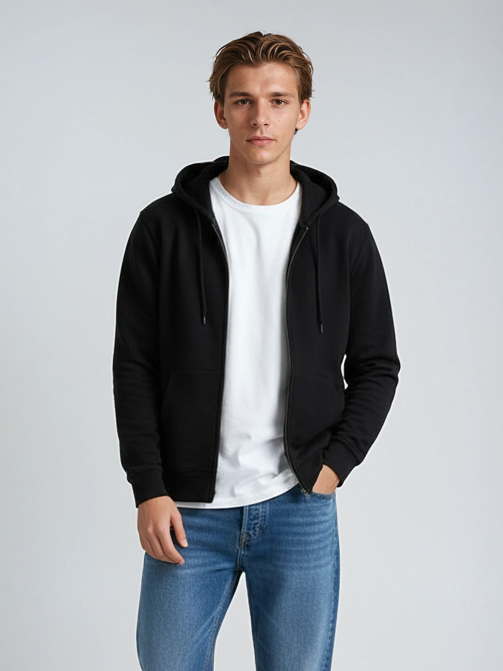 Sudadera con Capucha y Cremallera de Peso Medio P2008
