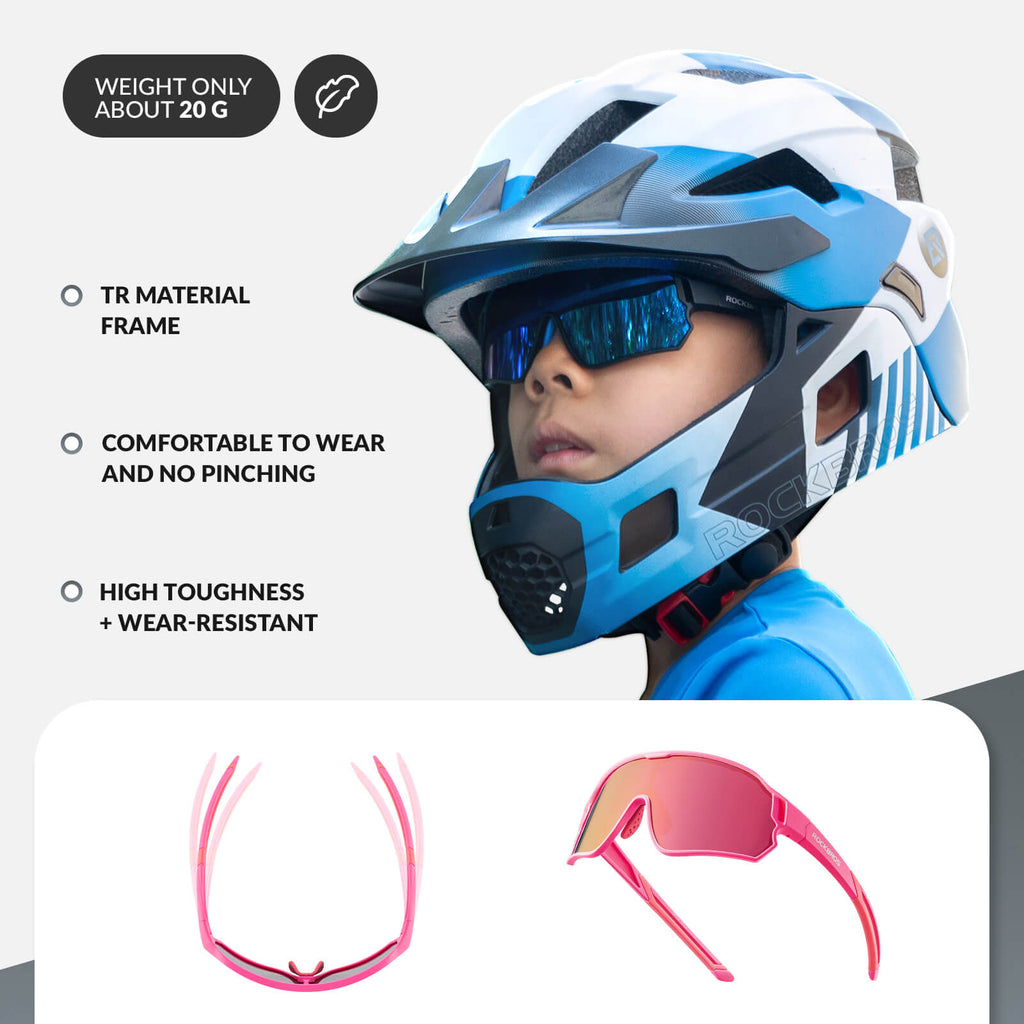 Gafas de sol polarizadas de ciclismo ROCKBROS para niños UV400 Gafas de bicicleta
