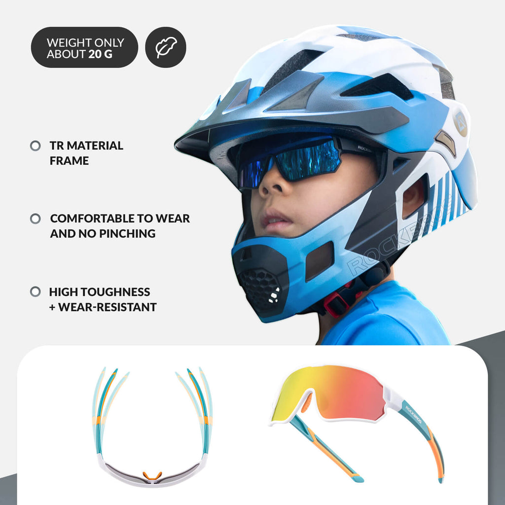 Gafas de sol polarizadas de ciclismo ROCKBROS para niños UV400 Gafas de bicicleta