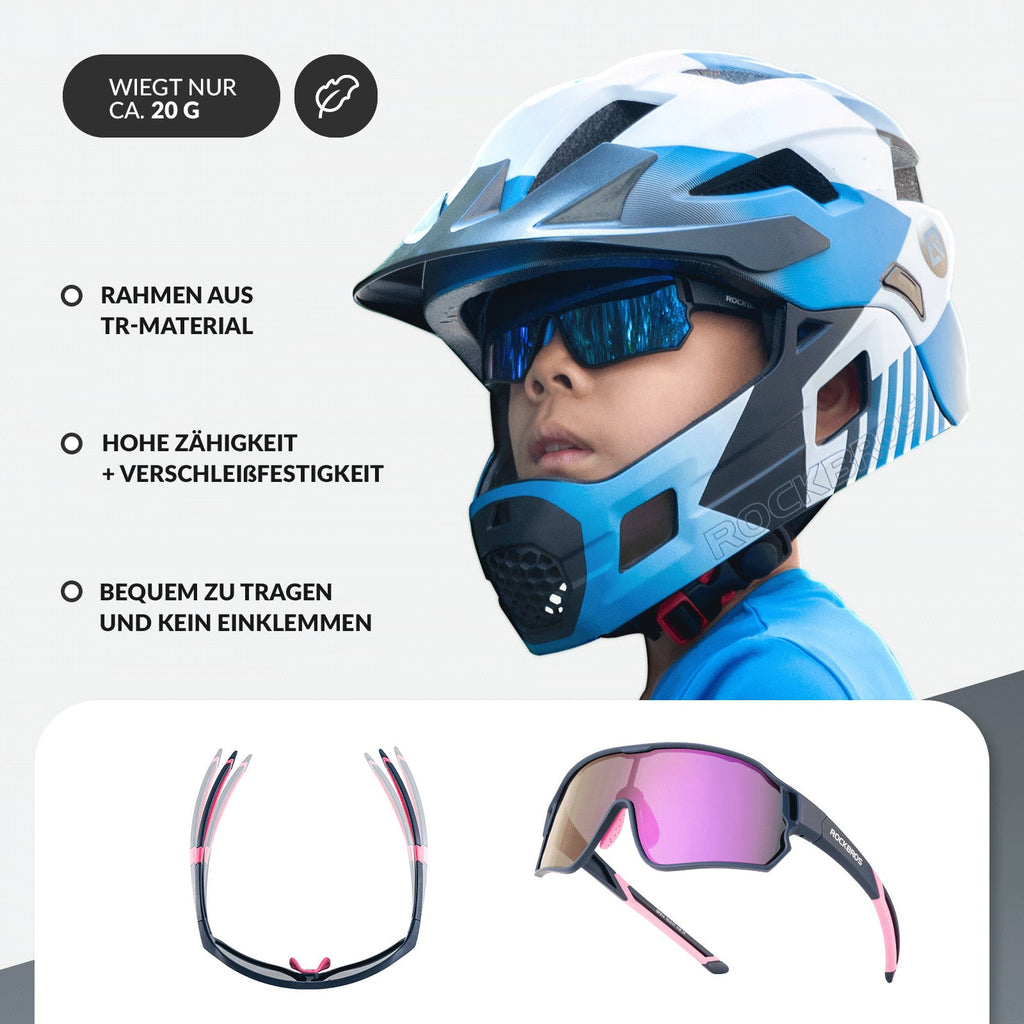 Gafas de sol polarizadas de ciclismo ROCKBROS para niños UV400 Gafas de bicicleta