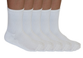 Calcetines de bambú de caña media, unisex, color blanco, paquete de 5 unidades