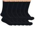 Calcetines unisex de viscosa de bambú negros 3/4 de tripulación - Paquete de 12