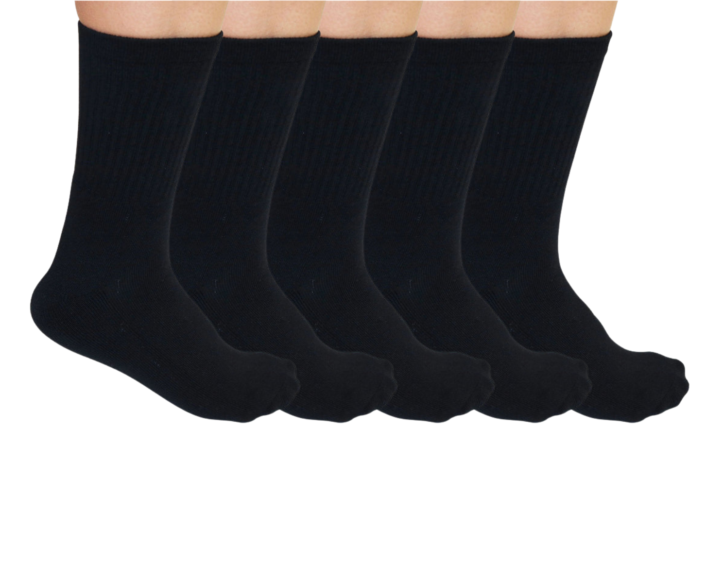Calcetines tobilleros negros de viscosa de bambú, unisex - Paquete de 5