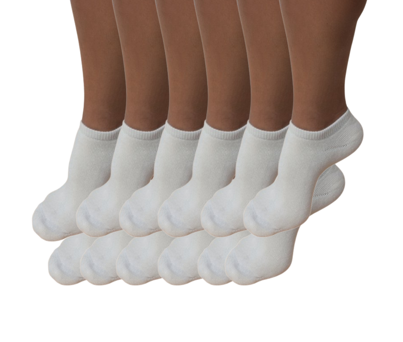 Calcetines No Look de Viscosa de Bambú al Tobillo Unisex Color Natural - Paquete de 12