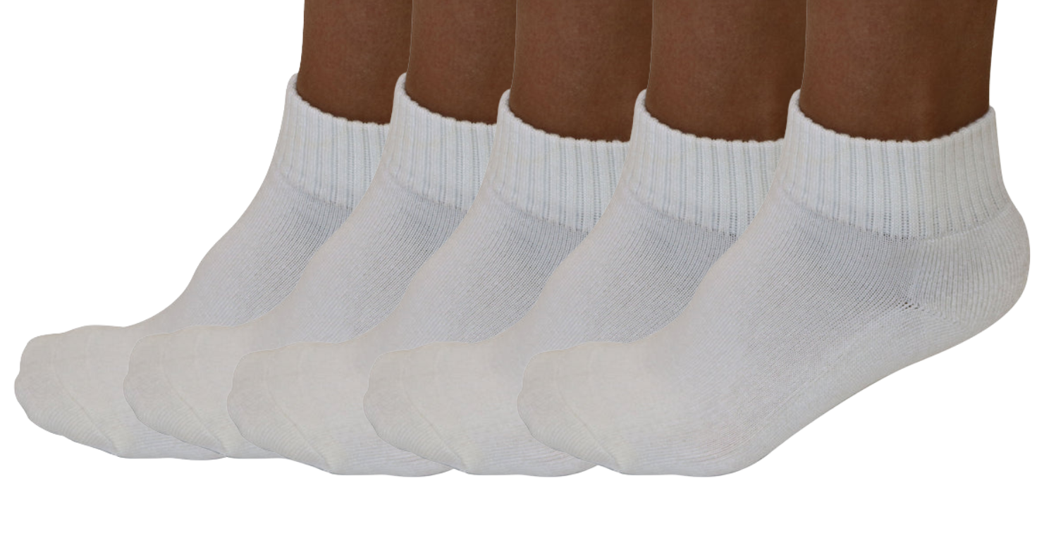 Calcetines de viscosa de bambú hasta el tobillo unisex de color natural - Paquete de 5