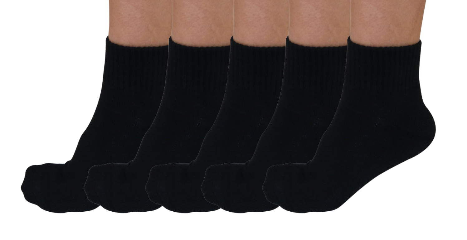 Crew Bamboo Viscose Socks Unisex Black Color - 5-pack
