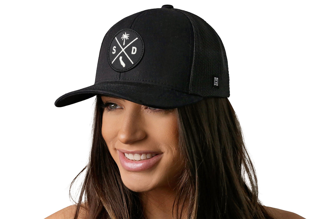 San Diego Trucker Hat  |  Black SD X Snapback