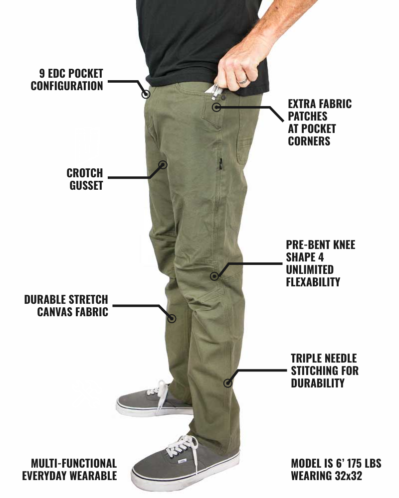 Pantalones Trailblazer Corte Entallado - Oliva Oscuro