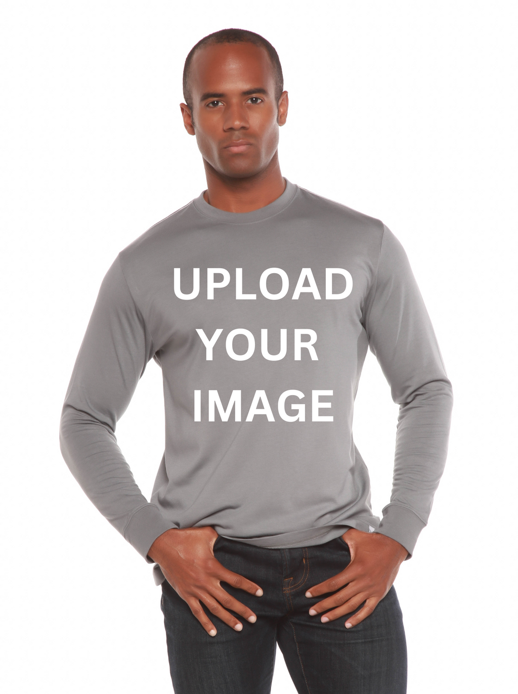 Camiseta de manga larga de viscosa de bambú/algodón orgánico estampada para hombre