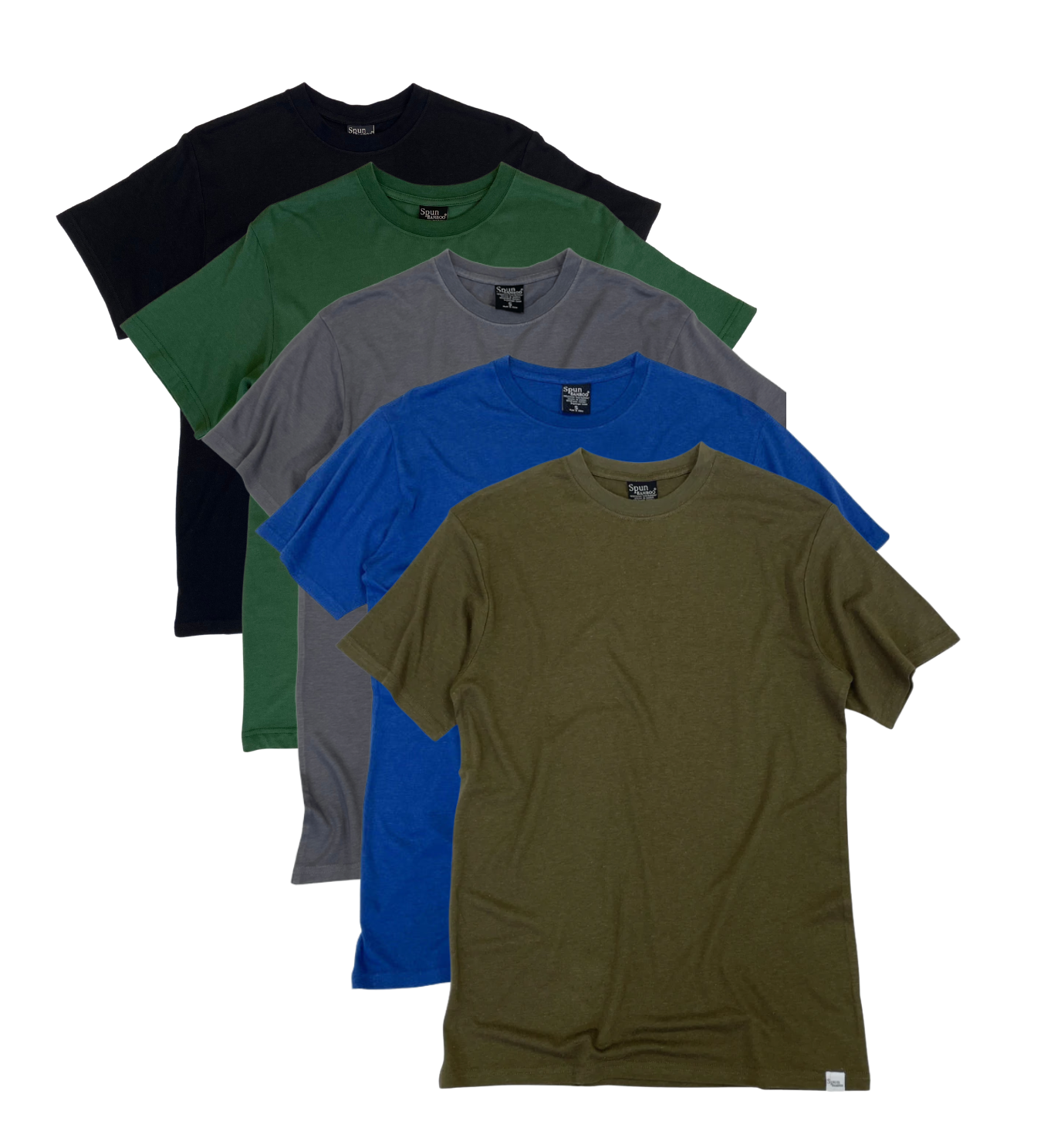 Camiseta de Manga Corta para Hombre de Viscosa de Bambú/Algodón Orgánico - Paquete de 5 Colores Surtidos