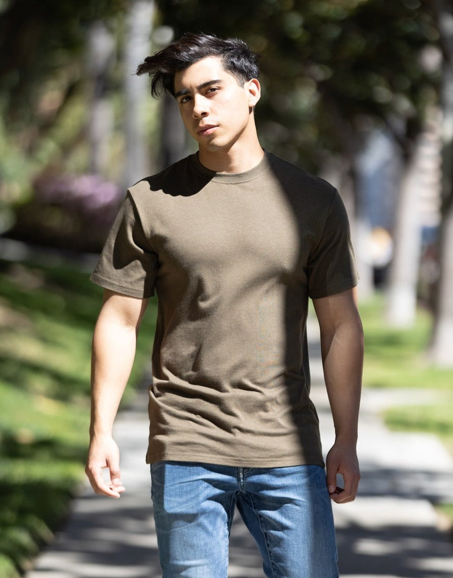 Camiseta de manga corta de viscosa de bambú y algodón orgánico personalizada para hombre