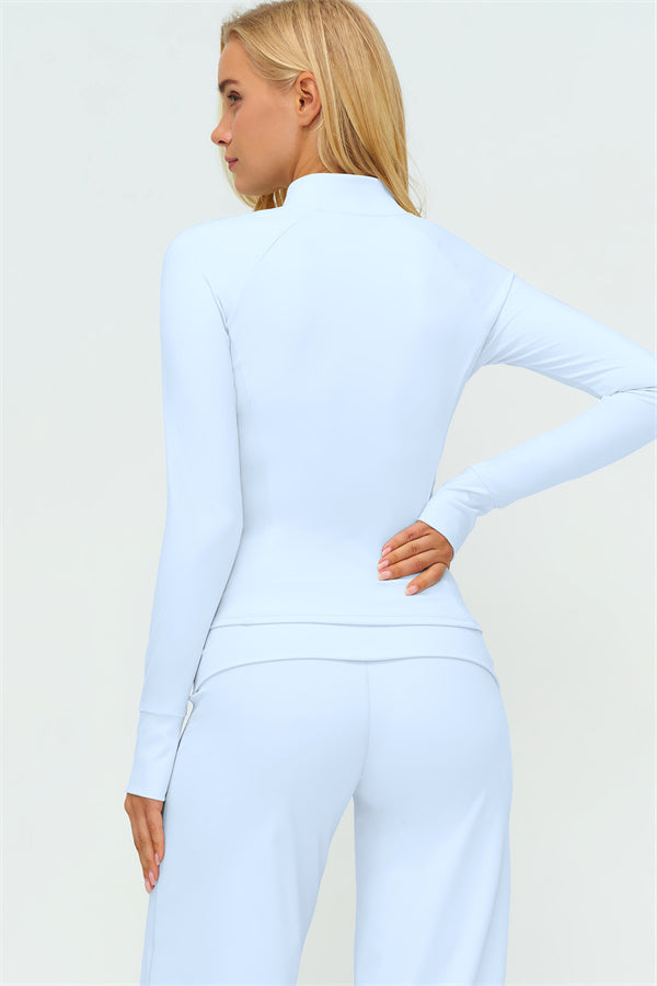 Conjunto de 2 Piezas Chaqueta Twirl con Cremallera y Pantalones de Pierna Recta