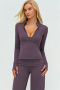 Conjunto de 2 Piezas Chaqueta Twirl con Cremallera y Pantalones de Pierna Recta