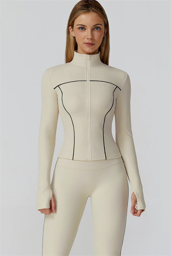 Conjunto de dos piezas de leggings con cremallera Venus