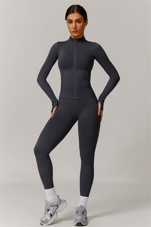 Conjunto de 3 piezas Nova Luxe: chaqueta, sujetador deportivo y leggings