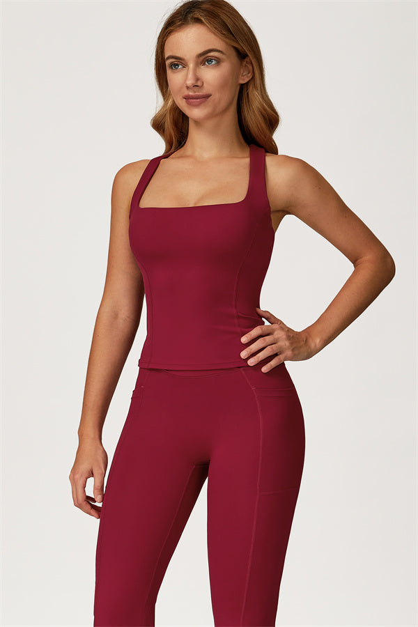Conjunto de 2 piezas de top corto Glacier y leggings con pernera acampanada