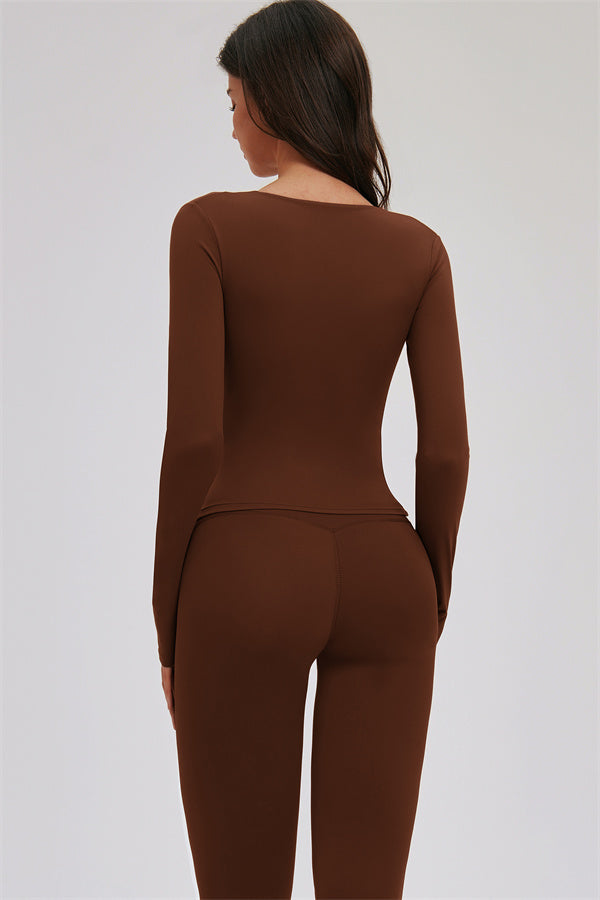 Conjunto de 2 piezas de leggings capri y manga larga Twirl
