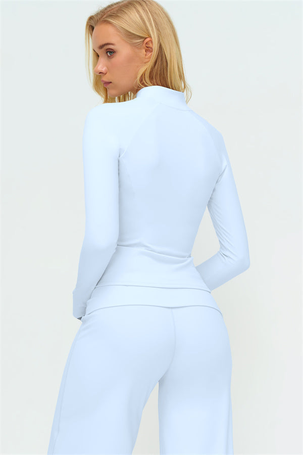 Conjunto de 3 piezas de chaqueta con cremallera, top halter y leggings Twirl