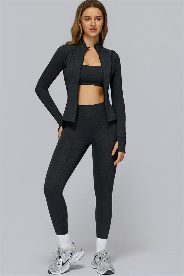 The Radiance Jacket Sports Bra Leggings 3-Piece Set