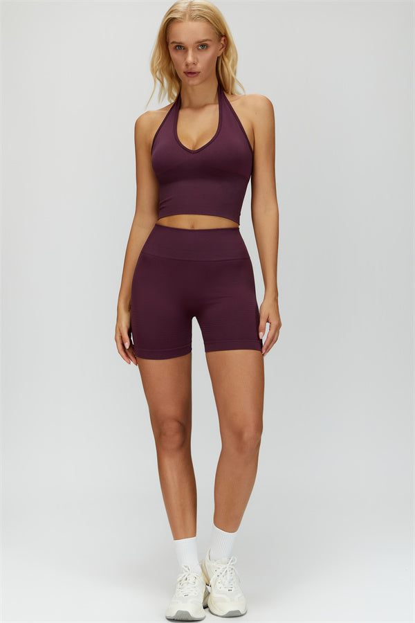 Conjunto de 3 piezas Delight: Chaqueta, Sujetador deportivo y Pantalones cortos